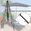 Blissun Rectangular Patio Umbrella, Table Market Umbrella with Tilt and Crank, Outdoor Umbrella for Garden, Deck, Backyard, Pool and Beach
