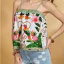 RoseSeek Women's Floral Boho Tank Tops Spaghetti Strap Vacation Summer Tops | Tropical Summer Camisole, Beach Vacation Outfits, Flowy Resort Wear, Going Out Tops, Boho Tops (XL)