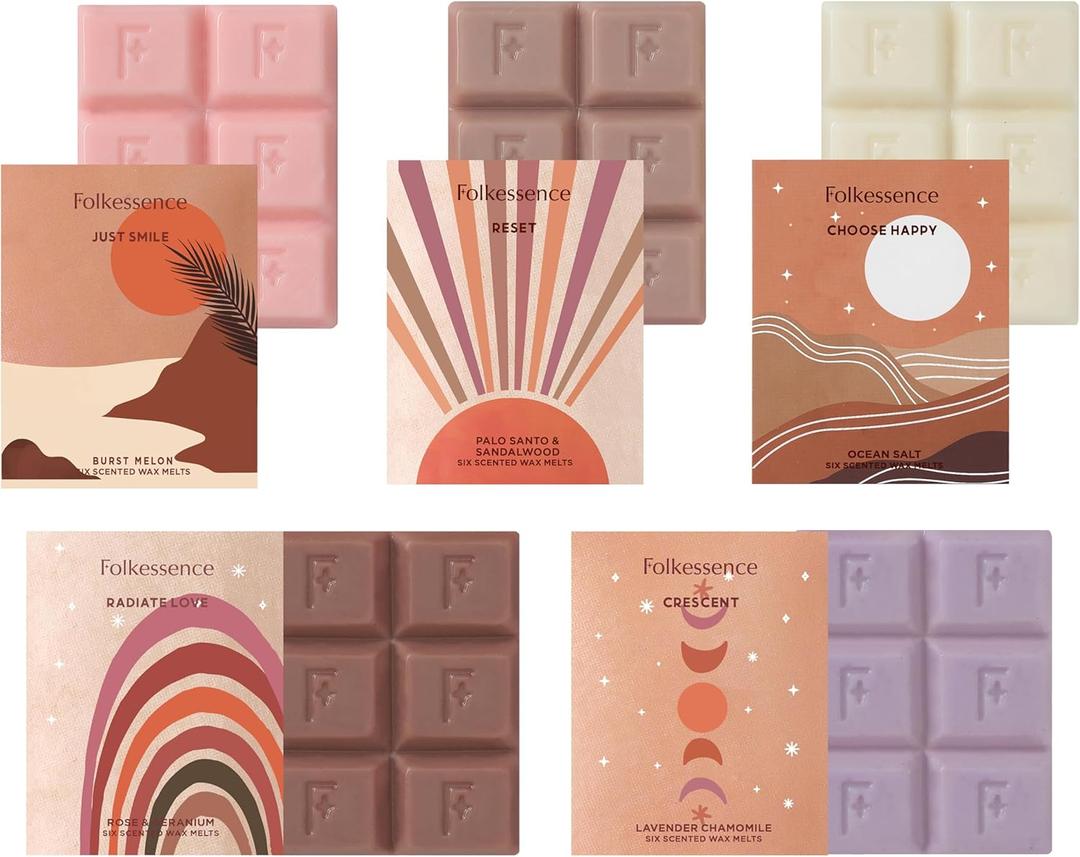 Folkulture Wax Melts Wax Cubes Strong Scent, Set of 5 (30pc), Candle Warmer or Soy Wax for Warmer, Candle Melts, Scented Wax Cubes (Cranberry)