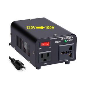 Yinleader 500W US to Japan Voltage Converter 120V to 100V Step Down Transformer for Japanese Appliances (Turntable/Player/Amplifier/yogurtia/Consoles/Synthesizers, etc.) in US