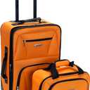 Rockland Fashion Softside Upright Luggage Set, Expandable, Orange, 2-Piece Set (14/19)