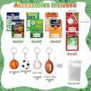 2 x 28 Pack Valentine's Day Sports Ball Gift, Valentines Gift Cards for Kids, Football Soccer Sports Stress Ball for Boys Girls Classroom Exchange Gifts School Party Favor