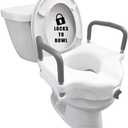 Carex E-Z Lock Raised Toilet Seat with Handles - 4.5 Inch Toilet Seat Riser with Arms, Toilet Riser Fits Most Toilets, Elongated or Round, Toilet Seat Lifter, White