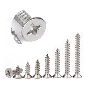 CAMKONG Wood Screws Assortment kit,420Pcs,Stainless Steel Drywall Screws, Flat Head Phillips Drive Self-Tapping Screws,M3 Screw kit,8 Size Wood Screws & M6 Screw Anchors