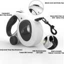 HCY&WLD Upgrade 4-in-1 Retractable Dog Leash with LED Light & Dispenser & Poop Bags, 16 ft Heavy Duty Dog Leash with Anti-Slip Handle for Dogs up to 110 lbs, 360 Tangle-Free, One Button Brake & Lock