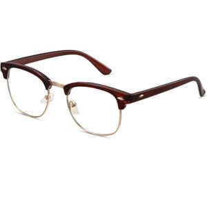 racico Computer Blue Light Blocking Glasses Blue Light Glasses Men Women, Anti Blu-Ray Clear Gaming Glasses Lenses (*Brown and Gold)