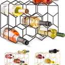 Gusto Nostro Countertop Wine Rack - 14 Bottle Freestanding Modern Black Metal Small - 3 Tier Tabletop Wine Holder Stand for Cabinet, Pantry - Wine Racks Countertop - No Assembly Required