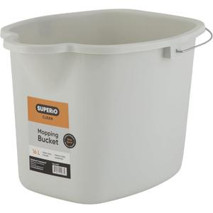 Mop Bucket for Cleaning - Car Wash Bucket with Metal Handle- 4.25 Gallon Bucket Grey Durable Plastic Pail for Fishing, Mopping, Cleaning -16 Liter Camping Buckets - Superio