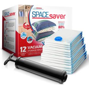 Spacesaver Variety Vacuum Storage Bags for Comforters, Blankets & Clothes Sealed Compression Bags with Hand Pump Space Saver Bags for Bedding,Travel & Organization - 3S, 3M, 3L & 3XL - Pack of 12