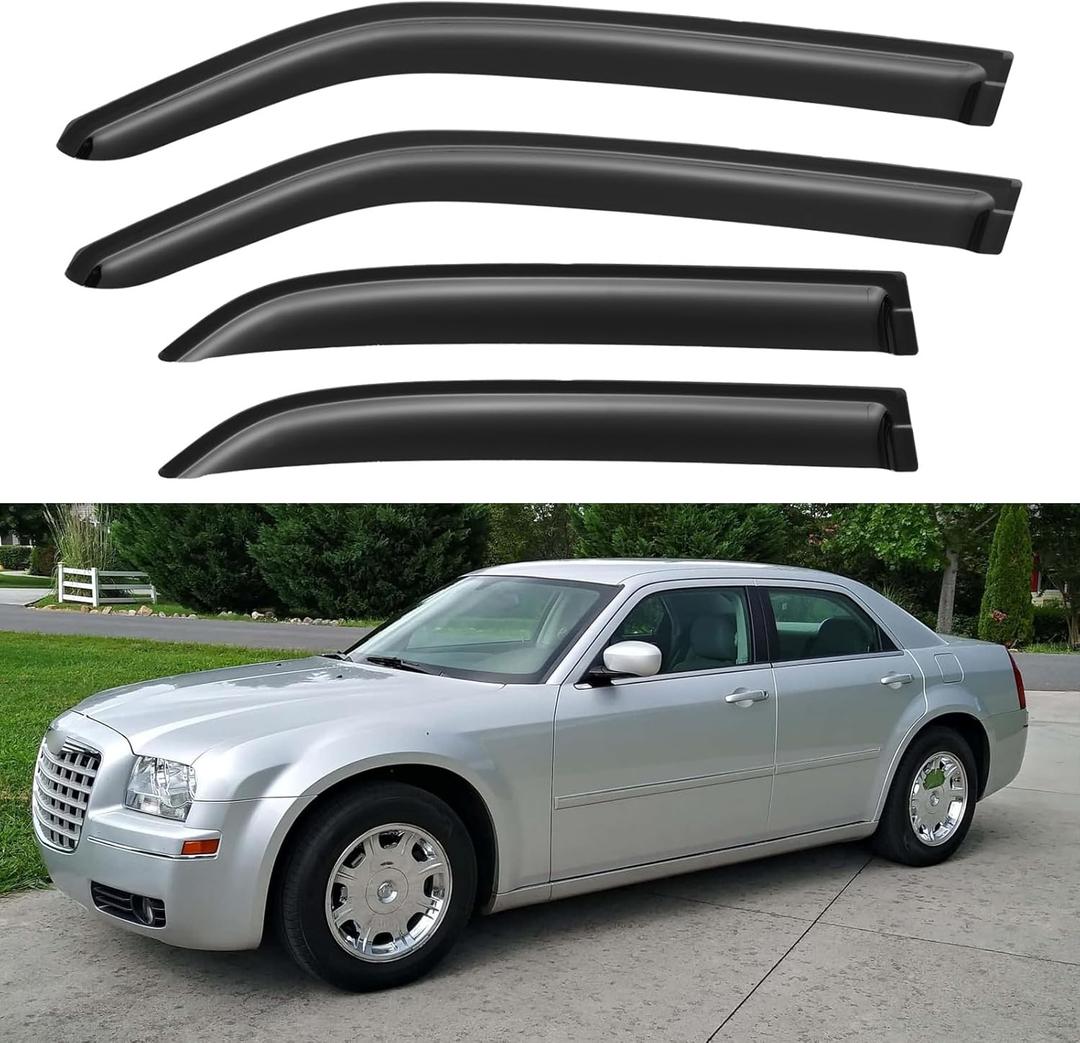 Window Visors Rain Guards Shield for 2005-2010 Chrysler 300, Out-Channel Window Vent Wind Deflectors Visors Shades for 2005-2008 Dodge Magnum