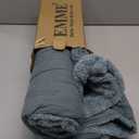 EMME Muslin and Fleece Throw Blanket Reversible - 50"*60" Teal Soft Warm Throw Blankets for Couch Bed Picnic Travel Bed