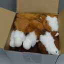 Skylety 4 Pcs Horse Plush 8 Inch Horse Stuffed Animals Cute Animals Plush Assorted Toy Brown Gifts Birthday Party Favors Supplies Decoration