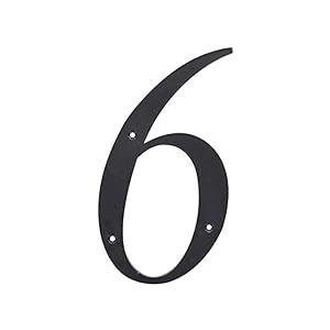 Hillman 6 in. Reflective Black Plastic Nail-On Number 6 3 Pack