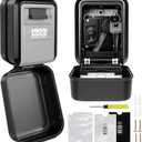 Key Lock Box with Light Up Dials, Sturdy Metal Body with Weatherproof Cover, Wall Mount Combination Lockbox for Keys, Easy Resettable Code, Spare Key Storage Box for Home Office Garage