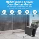 2 x M6209 Sliding Shower Door Bottom Track, 1/2-inch Channel, Suitable for 7/16-inch Thick Shower Glass Doors, (Black, 1 Pack)