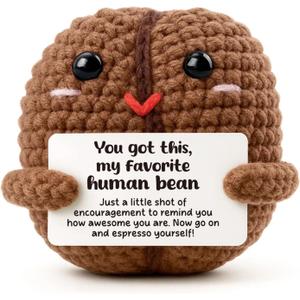 Funny Gifts for Best Friend Girlfriend - Cute I Love You Gifts for Her Sister - Positive Emotional Support Human Bean - Handmade Sentimental Decor for Your Favorite Human