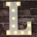Pooqla LED Marquee Letter Lights Sign, Light Up Alphabet Letter for Home Party Wedding Decoration L (Warm White)