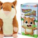 Talking Hamster Repeats What You Say Interactive Stuffed Plush Animal Talking Toy,Perfect Toy Gifts for Boys Girls Age 3+ (Brown)
