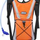KUYOU Running Hydration Vest - Lightweight Insulated Hydration Backpack with 2L Water Bladder, Adjustable Chest Straps and Reflective Water Backpack for Trail Running Marathon Race Hiking Cycling (Orange)