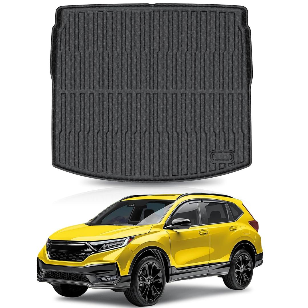 KUST Trunk Cargo Mat for Honda CR-V 2017-2022 (Upper Deck Position) (No Hybrid), All Weather Rear Cargo Liner for CRV Accessories Car Mat Cover TPE Rubber Raised Edge
