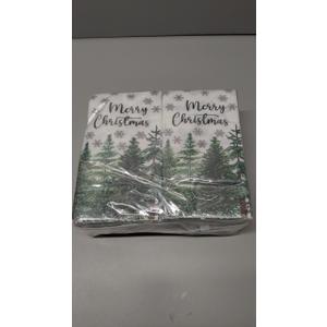 Jetec 200 Count Christmas Guest Napkins Christmas Tree Disposable Paper Hand Towels for Bathroom Woodland Decorative Holiday Winter Xmas Party Cocktail Table Dinner Lunch Kitchen Bathroom Decorations