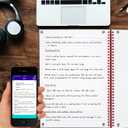 Black n' Red Notebook, Business Journal, 8-1/4" x 5-1/4", 70 Sheets, Ruled, Optik Paper, Scribzee App, Hardcover, Wirebound, Black (L67000) (Small (Pack of 1))