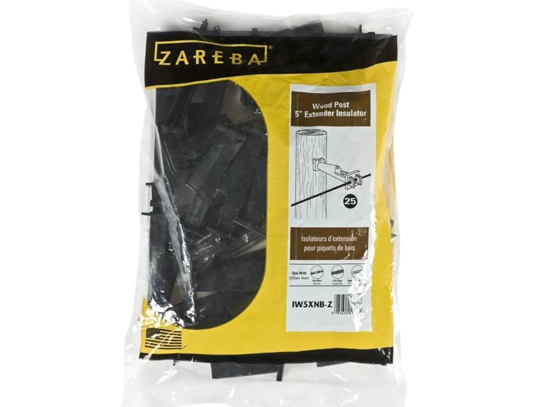 Zareba IW5XNB-Z Nail-on 5-Inch Extender Insulator, 25 per Bag,Black pack of two