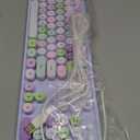 Computer Wired Keyboard, Plug Play USB Full-Size Keyboard with Large Number Pad, Caps Indicators, Foldable Stands, for Windows 7/8/10 PC Laptop (Purple Colorful)