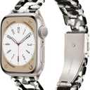 Light House Apple Watch Band, D-shape Super Lightweight Resin Apple Watch Bands for Women and Men, 38mm/40mm/41mm/42mm (Series 11 10) for iWatch Bands for Women Series 11 SE 10 9 8 7 6 5 4 3 2 1-Milk Cow