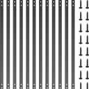 Akenow 51 Pack Deck Balusters 32.25"x1" Flat Metal Deck Spindles, Heavy Duty Black Metal Deck Railings with Screws, for Indoor/Outdoor Stairs Patio Porch