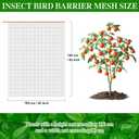 Insect Bird Barrier Mesh, Garden Netting Barrier, Bird Netting, Netting for Plant with Drawstring, 3.5 x 4.6 FT Tomato Protective Cover, Large Potted Fruit Protectors Cover for Blueberry Bushes