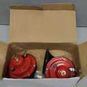 Train Horn for Trucks - 130 DB Super Loud Boat Horn Marine, 12V Waterproof Electric Snail Horns, Air Horn for Car Trucks Motorcycles Boat Kit Replacement Auto Accessories, 2 Pcs, Red