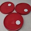 Meranti 5 Gallon Pail Lid with Pour Spout and Gasket | fits 3.5, 5, 6, 7 Gallon Buckets (3 Pack, Red)