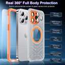 2025 New for iPhone 15 Pro Case Waterproof, [Compatible with MagSafe][Built-in Camera & Screen Protector][Full Body Shockproof][IP68 Waterproof][Dustproof] Phone Case for iPhone 15 Pro 6.1" (Orange)