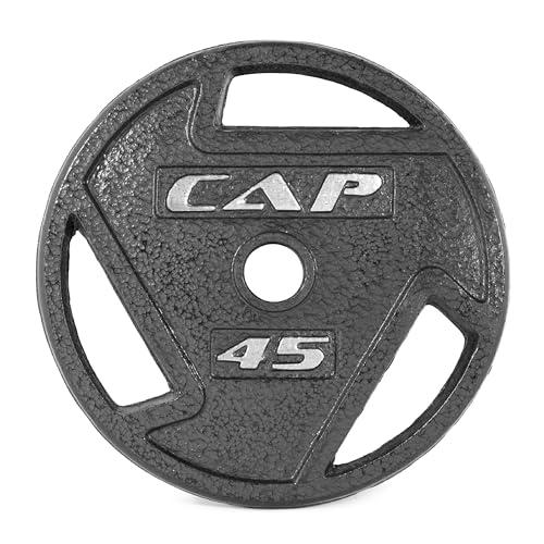 CAP Barbell 45 LB Cast Iron Olympic 2-Inch Grip Weight Plate – Single | Black