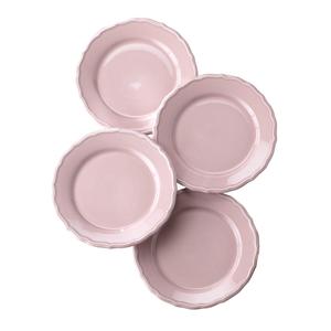 Euro Ceramica Savannah Collection 8.75" Elegant Ceramic Salad/Dessert Plates, Pink
