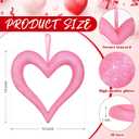 Syhood 2 Pcs 10'' Large Valentine's Day Heart Tree Ornaments 3D Heart Valentine Ornaments Glitter Tree Decor Wreath for Front Door Wall Mantel Party Decor (Pink)