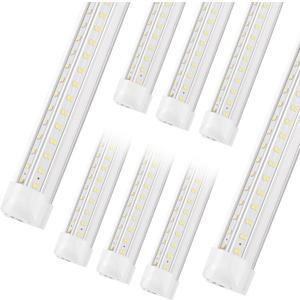 XLNYUUI Led Shop Lights,4FT LED Light 50W 6500K 7000LM Led Daylight,Garage Light Linkable Clear Cover Integrated V-Shape for Garage Warehouse Workbench Workshop(8-Pack)