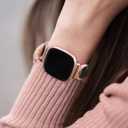 Minyee Leather Bands Compatible with Fitbit Versa 4/Versa 3/Fitbit Sense 2/Sense Band Women, Slim Thin Dressy Designer Premium Leather Strap with C-Shape Metal Buckle for Versa 3 4 Sense 2 Smartwatch