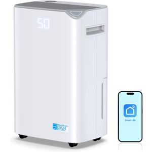 BBianLyy 2500 Sq.Ft Dehumidifier for Basement, 34 Pints Energy Star Certified Dehumidifier for Home with Drain Hose, Bedroom, Bathroom, Smart App Control, 3 Operation Modes