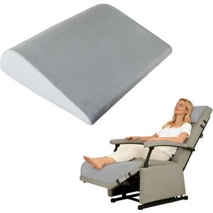 Recliner Foot Rest Cushion, Leg Pillow Extender with Adjustable Straps, for Reclining Chairs, Bed, Sofa - Extra Large Wedge Foam Support Pad Elevates Legs and Feet (Grey)