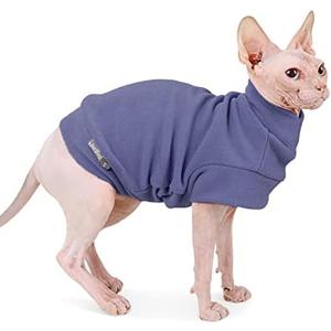 Small Dogs Fleece Dog Sweatshirt - Cold Weather Hoodies Spring Soft Vest Thickening Warm Cat Sweater Puppy Clothes Sweater Winter Sweatshirt Pet Pajamas for Small Dog Cat Puppy (Large, Grayish Purple)