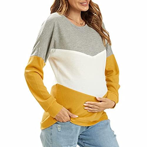 IFFEI Women's Maternity Nursing Tops Breastfeeding Tank Tee Shirt Long Sleeve Nursing Clothes S