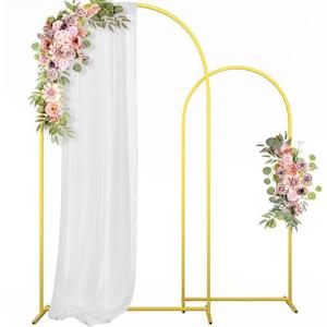 CludPark Metal Arch Backdrop Stand Wedding Arch frame Set of 2 (7.2FT,6FT) Gold Backdrop Arch Stand for Wedding Ceremony Birthday Party Baby Shower Graduation Ceremony Decoration