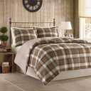 Woolrich Comforter Set, Cabin Lodge, Warm Cover for Colder Season, Modern Cottage-Inspired Down Alternative Ultra Soft Microfiber Bedding, Matching Sham, Plaid Brown Full/Queen 4 Piece