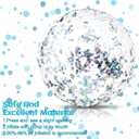 Civaner 10 Pcs Inflatable Glitter Beach Balls 16 Inch Large Sparkly Confetti Pool Balls Clear Blow up Balloon Toys for Wedding Baby Shower Birthday 2026 New Year Party Decoration(Silver,Glitter)