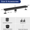 24 Inch Matte Black Linear Shower Drain with Removable Grate | AISI 304 Stainless Steel Shower Drain, Rectangle Shower Floor Drain with Adjustable Feet, Fits Bathroom & Balcony etc