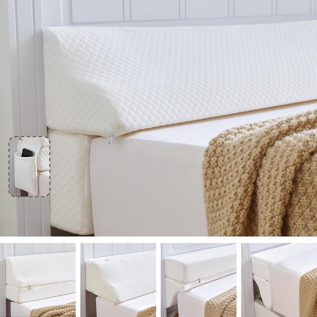 Bed Wedge Gap Filler Full Size, Wedge Pillow for Headboard Gap, 54×10×6 in