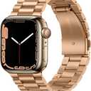Tasikar Band Compatible with Apple Watch Band 49mm 46mm 45mm 44mm 42mm Premium Stainless Steel Metal Replacement Strap Compatible with Apple Watch Ultra 3 2 1 Series 11 10 9 8 7 6 5 4 3 SE, Rose Gold