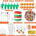 Weysat 184 Pcs Football Party Favors Party Supplies with Cup Straw Stress Ball Keychain Sticker Bracelet Whistle Thank You Tags for Birthday Decorations (Football)